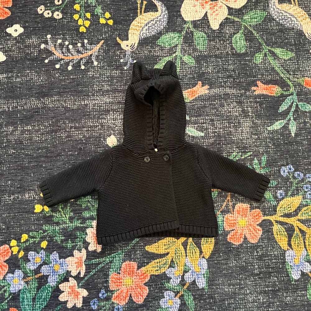 GAP Baby Black Cat Knit Sweater